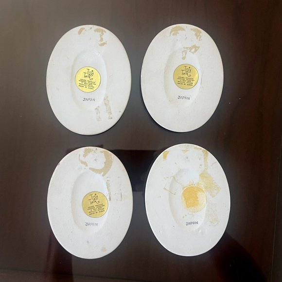 Genuine Porcelain 4- Piece 'Tiny Talks' Joyful Phrases Plaques! - Picture 2 of 10